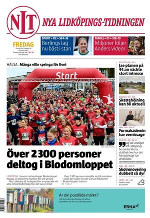 Förstasida Nya Lidköpings-Tidningen