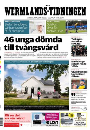 Förstasida Nya Wermlands-Tidningen