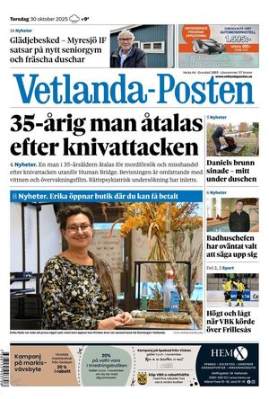 Förstasida Vetlanda-Posten