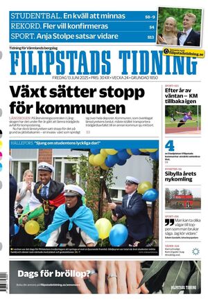 Förstasida Filipstads Tidning