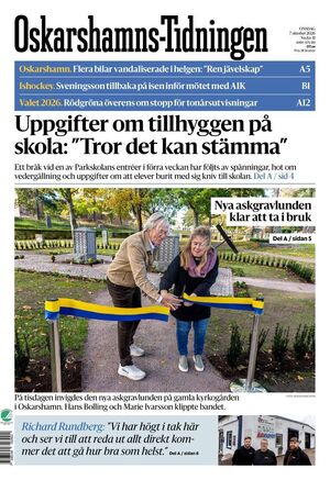 Förstasida Oskarshamns-Tidningen
