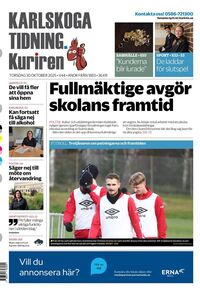 Förstasida Karlskoga Tidning-Kuriren