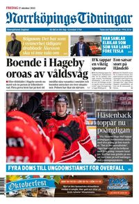 Förstasida Norrköpings Tidningar