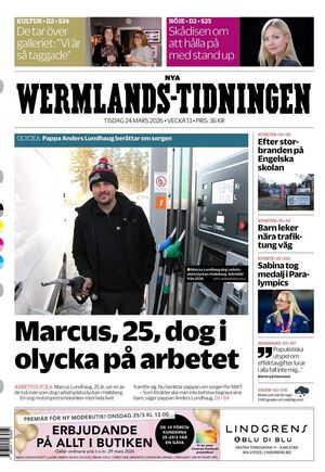 Förstasida Nya Wermlands-Tidningen
