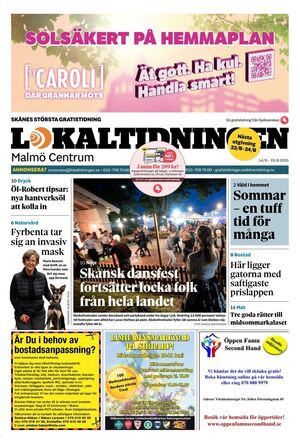 Förstasida Lokaltidningen Malmö Centrum