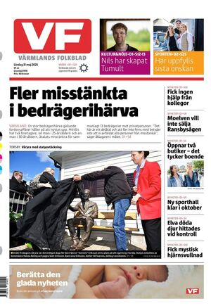 Förstasida Värmlands Folkblad