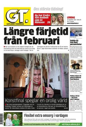 Förstasida Gotlands Tidningar