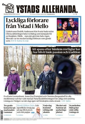 Förstasida Ystads Allehanda