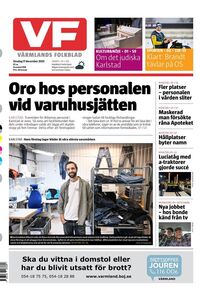 Förstasida Värmlands Folkblad