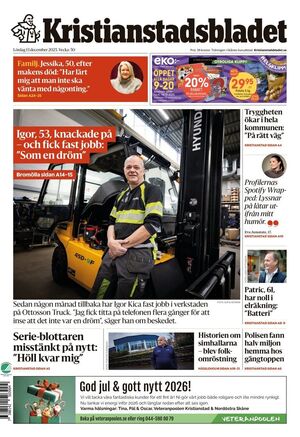 Förstasida Kristianstadsbladet