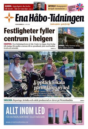 Förstasida Ena Håbo-tidningen