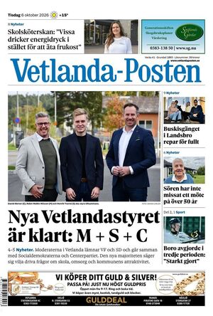 Förstasida Vetlanda-Posten