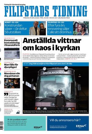 Förstasida Filipstads Tidning