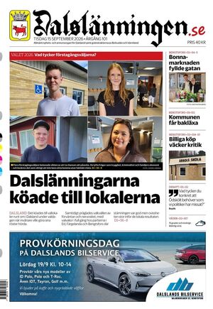 Förstasida Dalslänningen