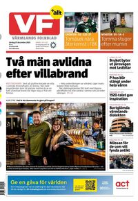 Förstasida Värmlands Folkblad