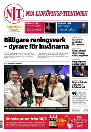 Förstasida Nya Lidköpings-Tidningen