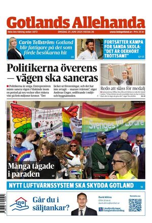 Förstasida Gotlands Allehanda
