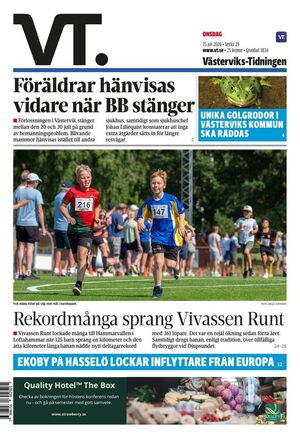 Förstasida Västerviks-Tidningen