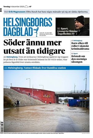 Förstasida Helsingborgs Dagblad