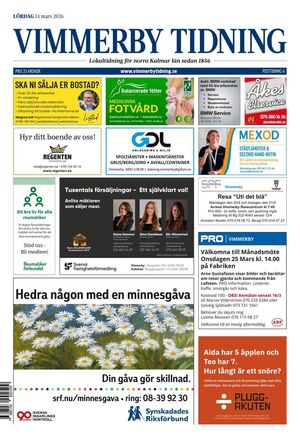 Förstasida Vimmerby Tidning