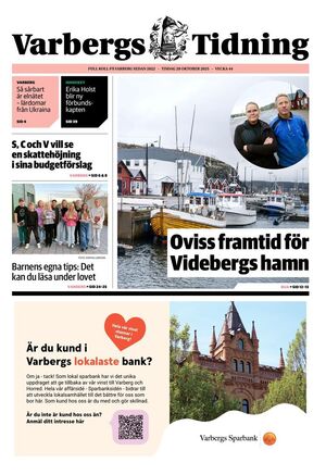 Förstasida Varbergs Tidning