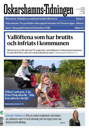 Förstasida Oskarshamns-Tidningen
