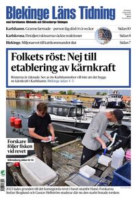 Förstasida Blekinge Läns Tidning