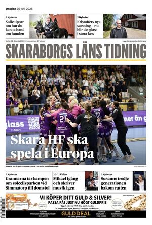 Förstasida Skaraborgs Läns Tidning
