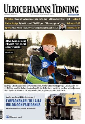 Förstasida Ulricehamns Tidning