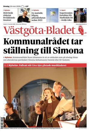 Förstasida Västgöta-Bladet