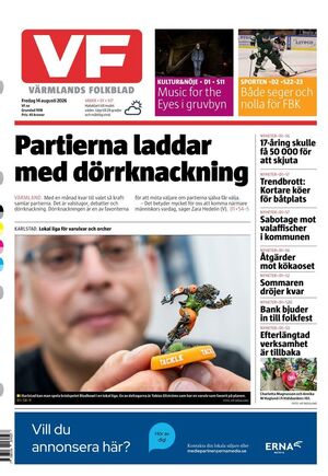 Förstasida Värmlands Folkblad
