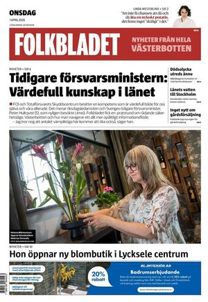 Förstasida Folkbladet Västerbotten