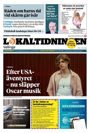 Förstasida Lokaltidningen Vellinge