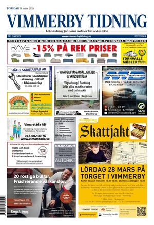Förstasida Vimmerby Tidning