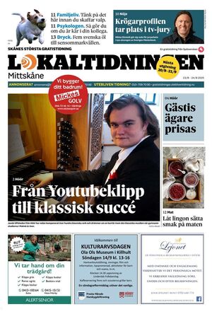 Förstasida Lokaltidningen Mittskåne