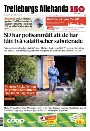 Förstasida Trelleborgs Allehanda