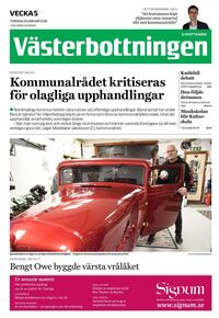 Förstasida Västerbottningen