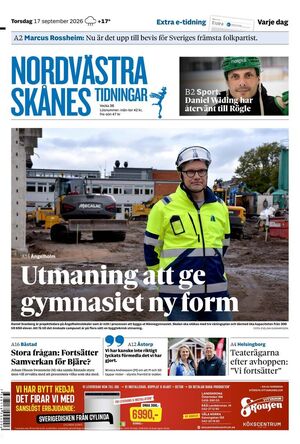 Förstasida Nordvästra Skånes Tidningar