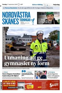 Förstasida Nordvästra Skånes Tidningar