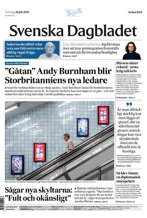 Förstasida Svenska Dagbladet