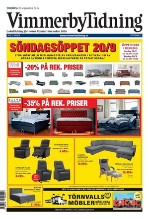 Förstasida Vimmerby Tidning