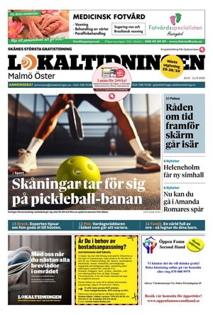 Förstasida Lokaltidningen Malmö Öster