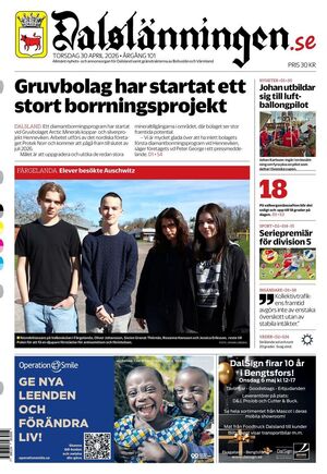 Förstasida Dalslänningen