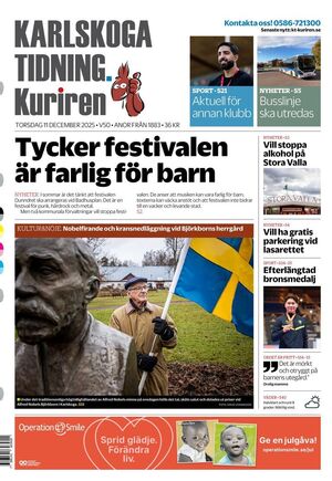 Förstasida Karlskoga Tidning-Kuriren