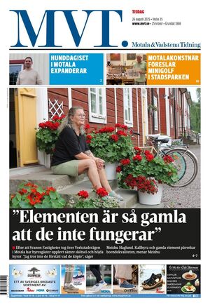 Förstasida Motala & Vadstena tidning