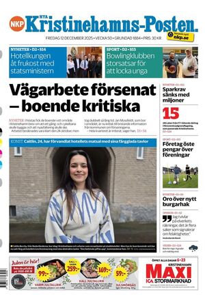 Förstasida Nya Kristinehamns-Posten