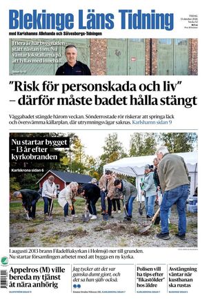 Förstasida Blekinge Läns Tidning
