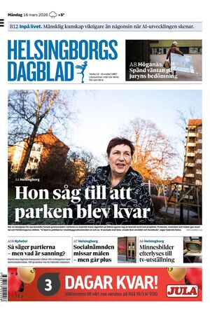 Förstasida Helsingborgs Dagblad