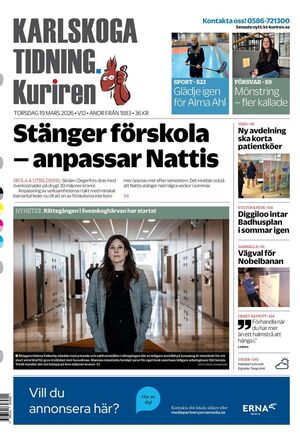 Förstasida Karlskoga Tidning-Kuriren
