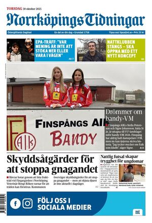 Förstasida Norrköpings Tidningar